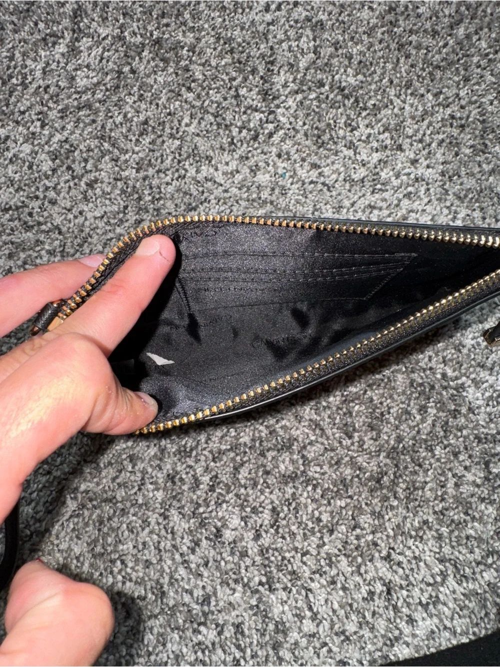 Calvin Klein Black Wristlet Clutch with Gold Logo